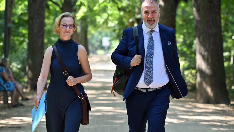 Bisher führen sie das Thüringer BSW gemeinsam: Katja Wolf und Steffen Schütz.