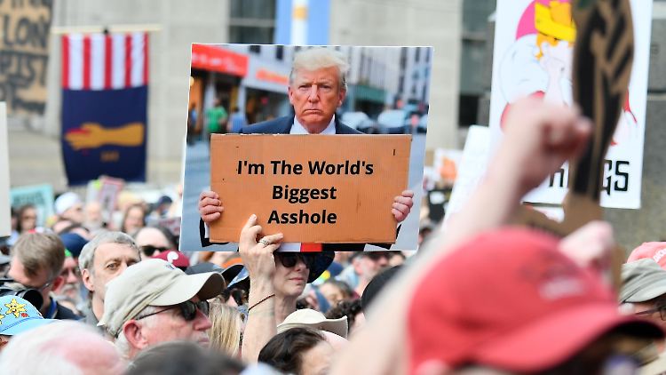 Die Demonstranten fürchten, dass sich die USA unter Donald Trump "in eine autoritäre Regierungsform verwandeln könnten". 