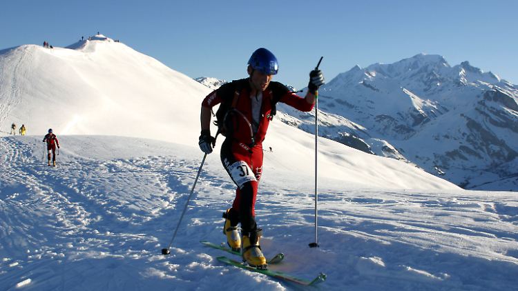 Hornegger bei einem Skitouren-Wettbewerb in den Alpen im Jahr 2000.