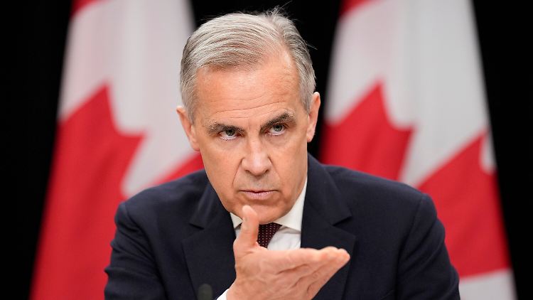 Bei der Pressekonferenz zeigt sich Carney entschlossen: Verhältnis zu den USA hat "erste Priorität".