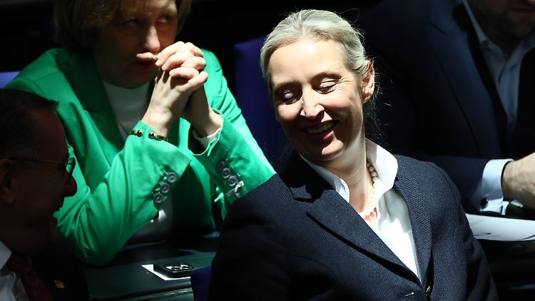 AfD-Chefin Alice Weidel vor der Kanzlerwahl.