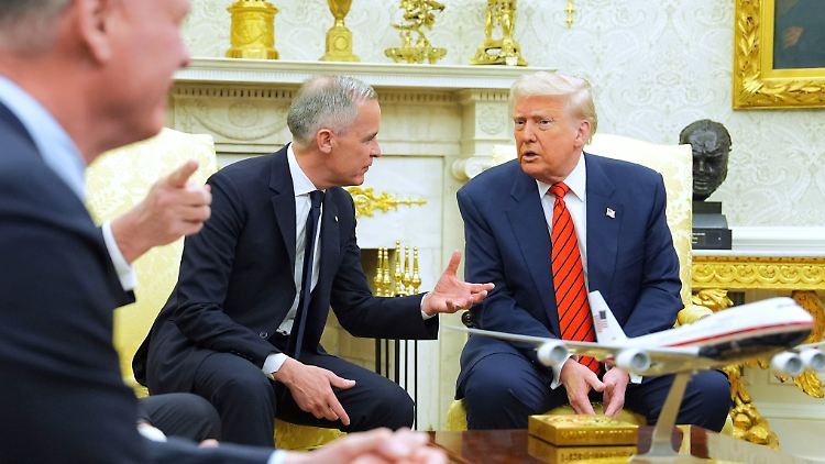 Trump witzelte zwar mit Carney, bleibt in der Sache aber hart: Kanada soll 51. US-Bundesstaat werden. 