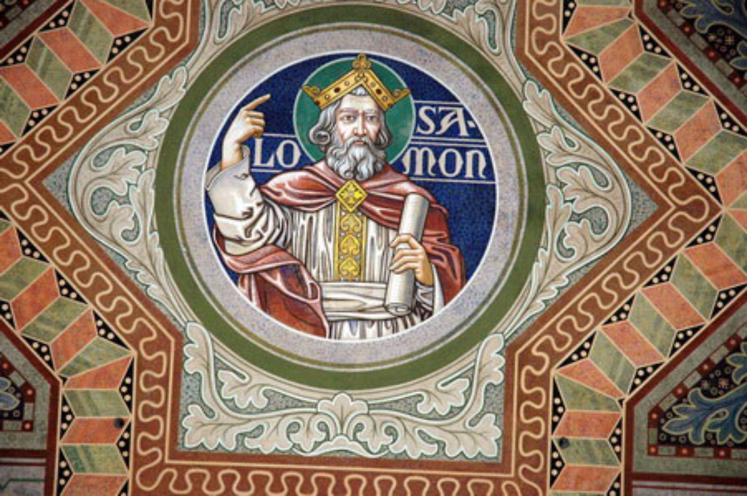 Aus der Bibel wissen wir, dass König Salomon (hier als Fresko in der Auguste Victoria Himmelfahrtskirche) vor 3000 Jahren nicht nur Linsensuppe, sondern sogar Wachteln gegessen hat.