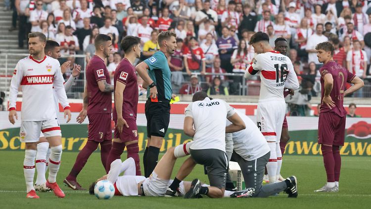 Angelo Stiller musste verletzt ausgewechselt werden, Samuel Essende sah die Rote Karte.
