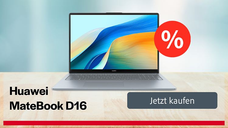 Genug Leistung fürs Homeoffice: Das Huawei MateBook D16 gibt es derzeit für unter 600 Euro.