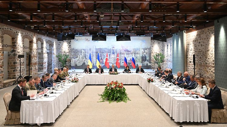 Erstmals seit drei Jahren saßen Vertreter von Russland und der Ukraine wieder an einem Tisch, zusammen mit der Türkei als Vermittler.