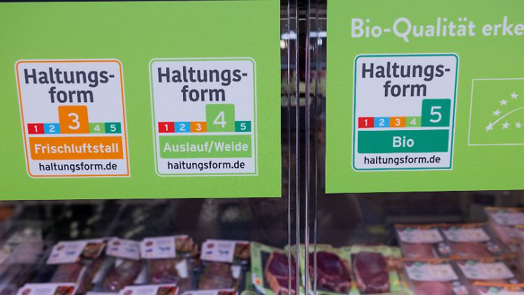 Grüner Bereich: heißt, hier finden Verbraucher Fleisch der Haltungsformen 3, 4 und 5. Mit einer Ausnahme. 