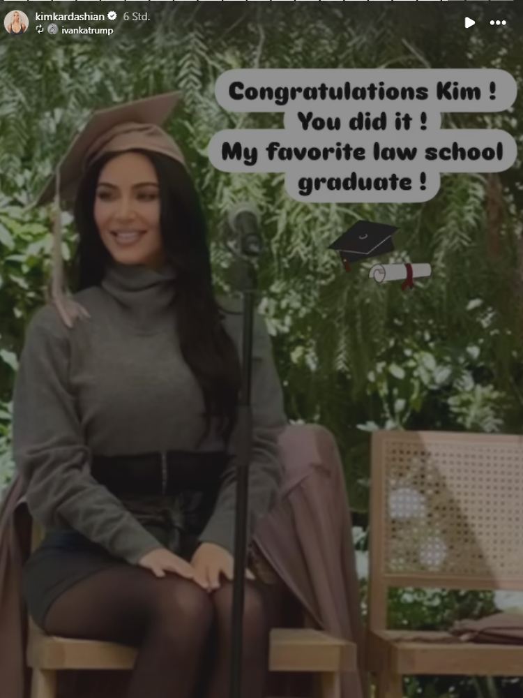 In ihren Instagram-Storys teilte Kim Kardashian die Aufnahmen ihrer Freundinnen wie Ivanka Trump.