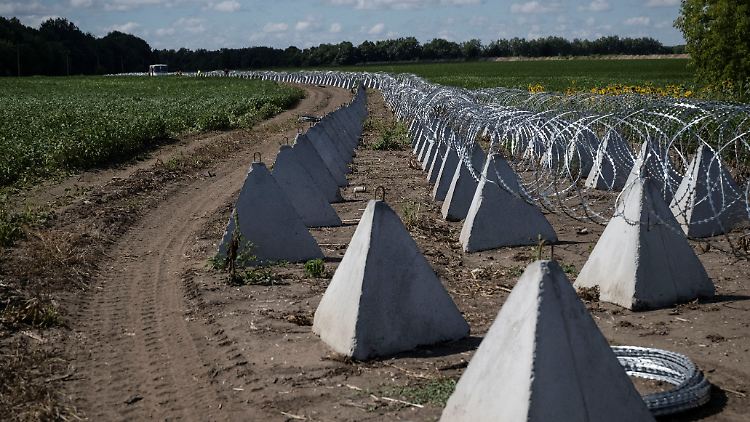 Befestigungen nahe der russischen Grenze in der ukrainischen Region Sumy. (Archivbild)