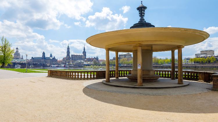 Im Normalfall ganz idyllisch: der Milchpavillon am Elbufer in Dresden. 