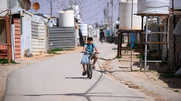 Das jordanische Flüchtlingslager Saatari, in dem sich Zehntausende aufhalten. 
