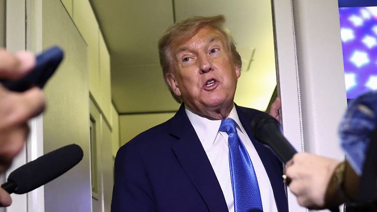 US-Präsident Donald Trump am Dienstagmorgen - 