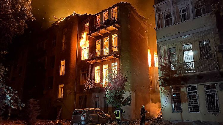 In Odessa wurden auch Wohnhäuser getroffen.
