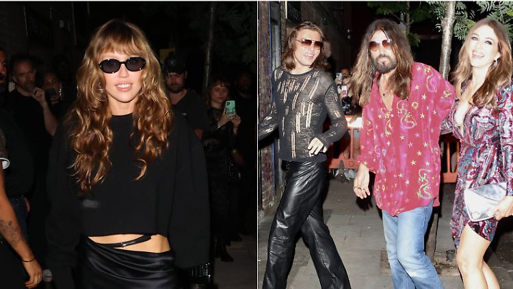 Miley Cyrus (l.) feiert Premiere - Damian Hurley, Liz Hurley und Billy Ray Cyrus wollen dabei sein. 