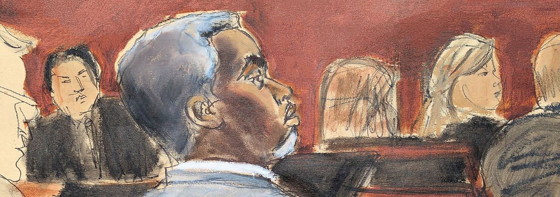 Die Gerichtszeichnung zeigt Sean "Diddy" Combs, der den Eröffnungsplädoyers am ersten Verhandlungstag vor dem Bundesgericht in Manhattan zuhört. (Archivbild)