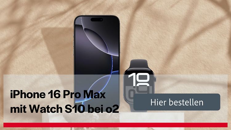 Apple-Kombi: o2 bietet aktuell das iPhone 16 Pro Max samt Watch S10 zusammen mit einer 30-Gigabyte-Flat an.