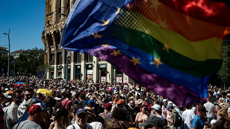 Budapest im Zeichen des Regenbogens: Zu der Parade waren auch etwa 70 Mitglieder des EU-Parlaments gereist, um ein Zeichen zu setzen.