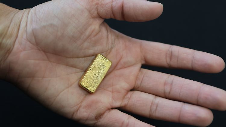 Ein aus Elektroschrott gewonnenes Stück reines Gold.
