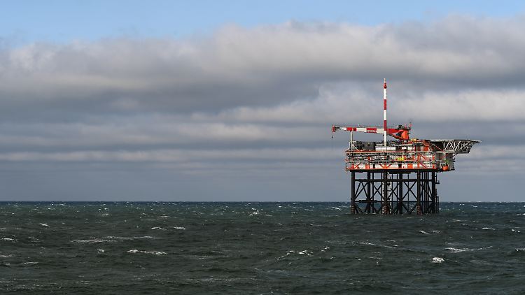 Eine Bohrinsel des niederländischen Unternehmens One-Dyas in der Nordsee.