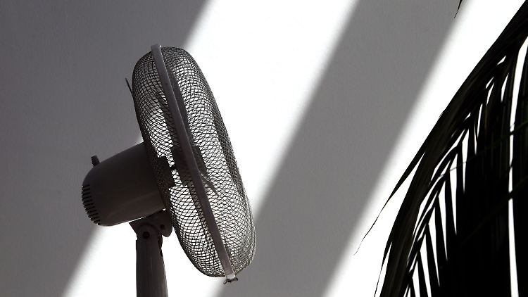 Ein Ventilator verschafft zumindest ein bisschen frische Luft bei Hitze.