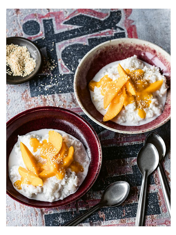 Der süße Klebreis mit fruchtiger Mango dürfte nicht nur Naschkatzen schmecken.