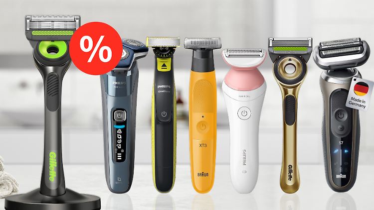 Verschiedene Rasierer von Gillette, Philips und Braun sind während des Amazon Prime Day im Angebot.