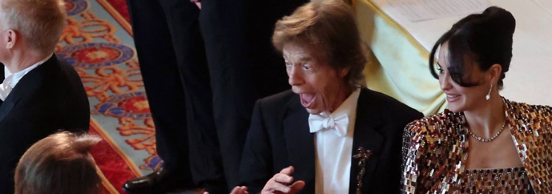 Mick Jagger hat auf Schloss Windsor sichtlich Spaß.