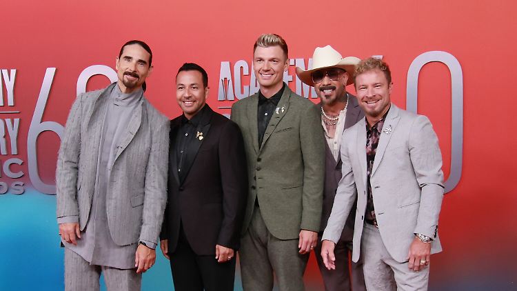 Kevin Richardson, Howie Dorough, Nick Carter, AJ McLean und Brian Littrell (v.l.n.r.) bei den Country Music Awards im Mai.