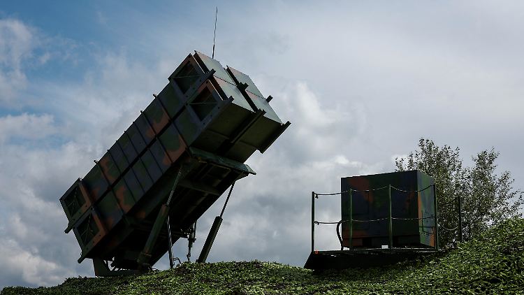 Ein Abschussgerät eines Patriot-Luftabwehrsystems der ukrainischen Armee.