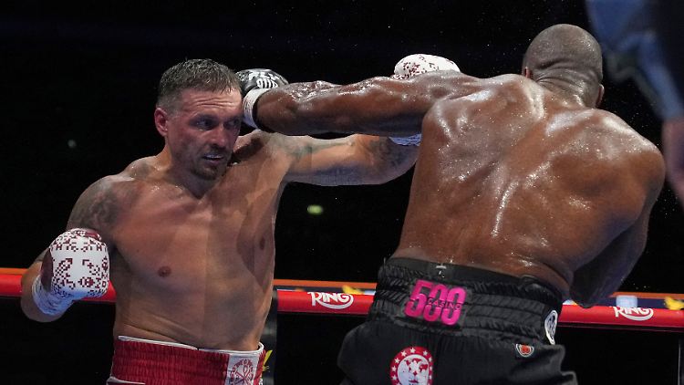 Oleksandr Usyk erwischte Daniel Dubois schwer.