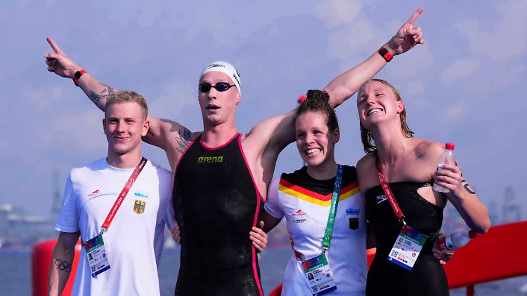 Die deutsche Teamstaffel holte WM-Gold.