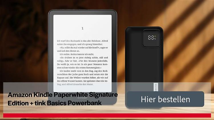 Tink verkauft das Amazon Kindle Paperwhite Signature Edition zusammen mit einer großen Powerbank zum Sparpreis.