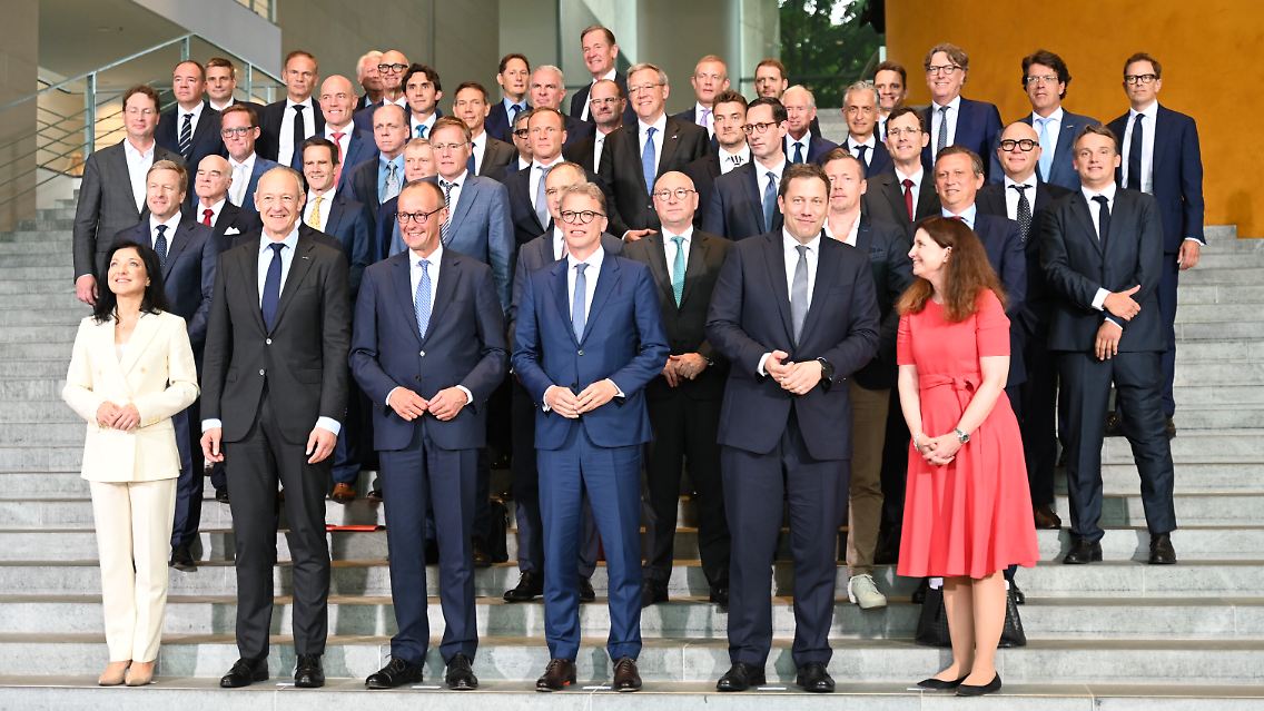 Bettina Orlopp, Vorstandsvorsitzende der Commerzbank, steht ganz unten rechts.