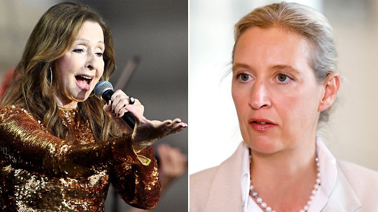 Als Vicky Leandros (l.) im Freien auf Schloss St. Emmeram sang, trank Alice Weidel im Gebäude Sekt.