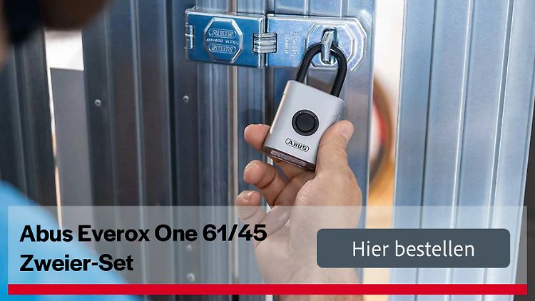Sicher und praktisch: Das smarte Vorhängeschloss von Abus ist bei Tink derzeit im 2er-Set besonders günstig zu bekommen.