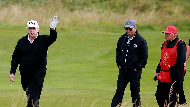 Trump dreht erstmal eine Runde auf dem Golfplatz - die politischen Gespräche beginnen am Sonntag.