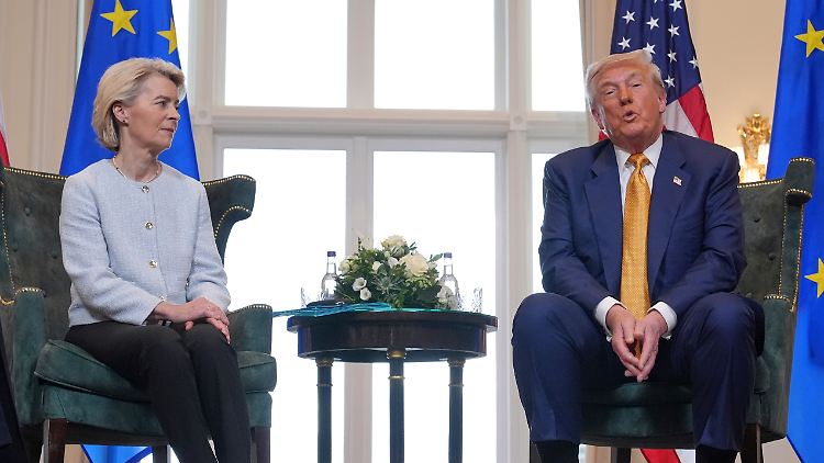 Von der Leyen und Trump trafen sich in Schottland.
