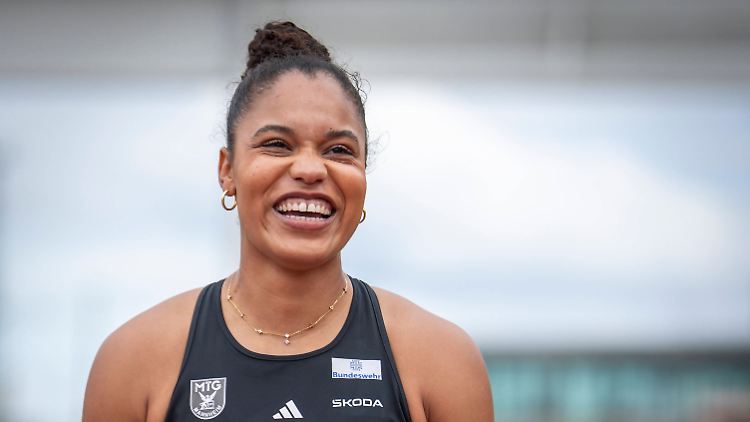Yemisi Ogunleye freute sich, aber muss sich bis zur WM noch steigern.