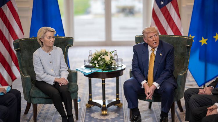 Von der Leyen schloss am 27. Juli mit Trump in Schottland einen Zolldeal, der auf viel Kritik stieß.