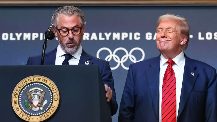 Donald Trump ist zufrieden mit der Würdigung durch Olympia-Organisationschef Casey Wasserman.