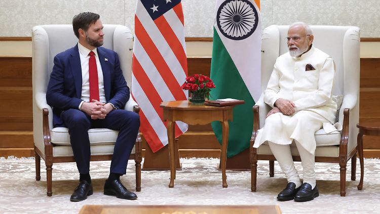 US-Vizepräsident J.D. Vance bei seinem Indienbesuch im April. 