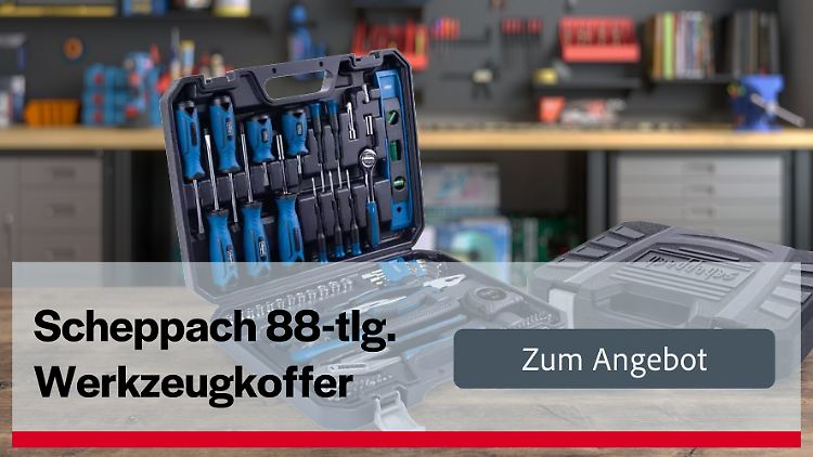 Kompakter Allrounder: Scheppach Werkzeugkoffer mit 88 Teilen jetzt im Ebay-Deal.