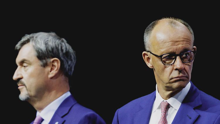 Markus Söder und Friedrich Merz bei der Unterzeichnung des Koalitionsvertrags am 5. Mai.