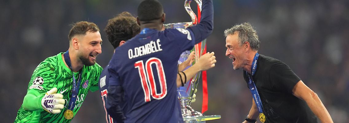 Anfang Juni feierten Donnarumma (links) und Luis Enrique noch den Triumph in der Champions League.