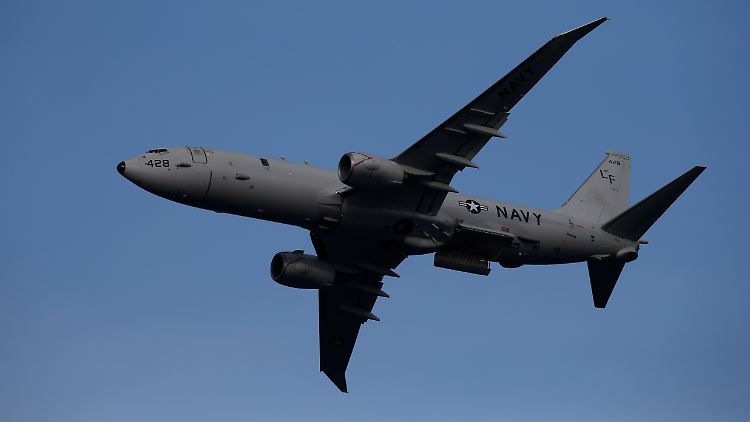 Ein Aufklärungsflugzeug der US-Navy vom Typ P-8 Poseidon. 
