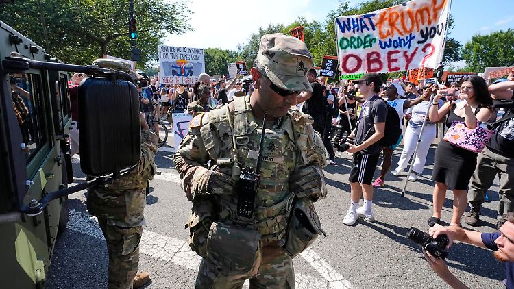 In der US-Hauptstadt sind die Nationalgardisten nicht willkommen.