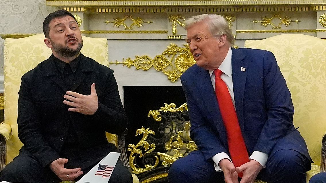 Selenskyj und Trump sprachen gemeinsam vor Journalisten.