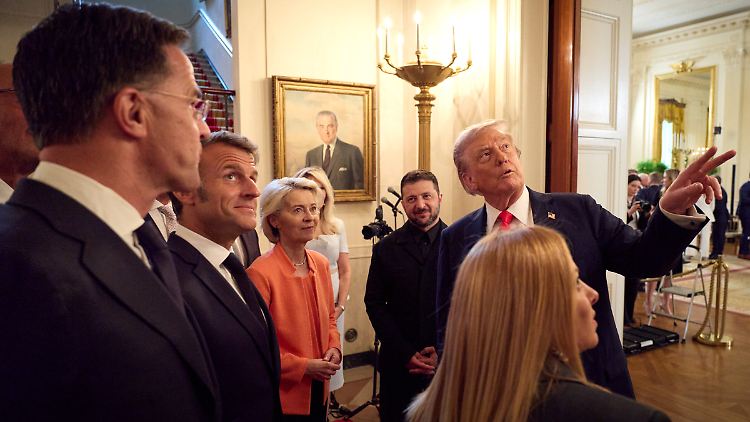 Trump zeigt Rutte, Macron, von der Leyen, Selenskyj und Meloni das Oval Office - aber kam darüber hinaus etwas Greifbares auf dem Gipfel heraus? 