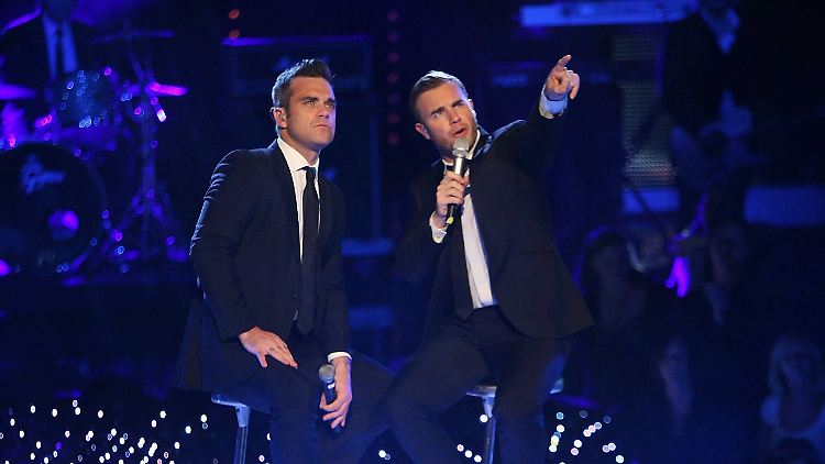 Da kommt was Großes: Robbie Williams und Gary Barlow waren zusammen im Tonstudio.