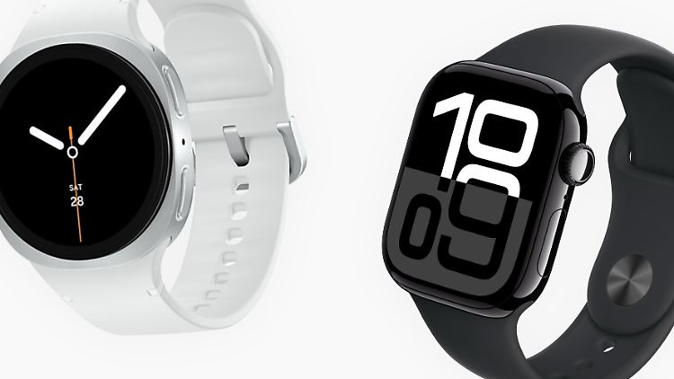 Samsung Galaxy Watch8 vs. Apple Watch Series 10: Die beiden Smartwatches unterscheiden sich im Detail.